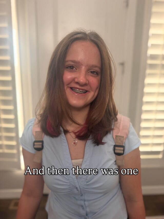 1 kid to send out this door this year… she’s ready to kill it. #thecaboose #firstday #letsdothis